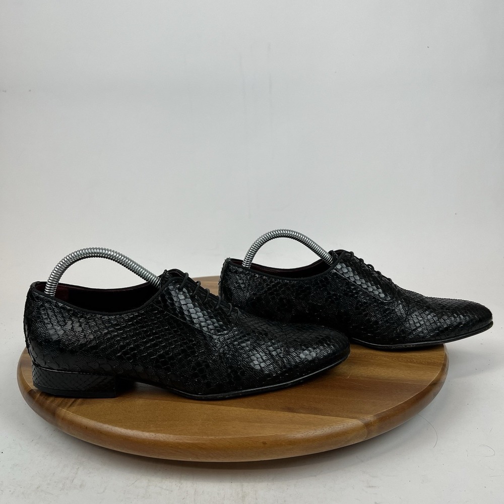 Mens Louis Vuitton Compass Noir Black Python Dress Shoes‎ Oxfords Size 6.5 N GUC